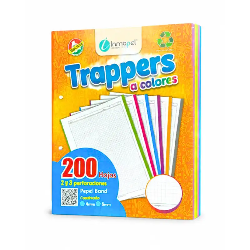 Hojas traper INMAPEL clasico 5 colores 200hjs