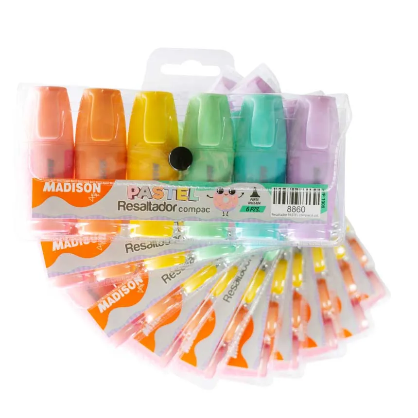Resaltador Pastel Madison 6colores