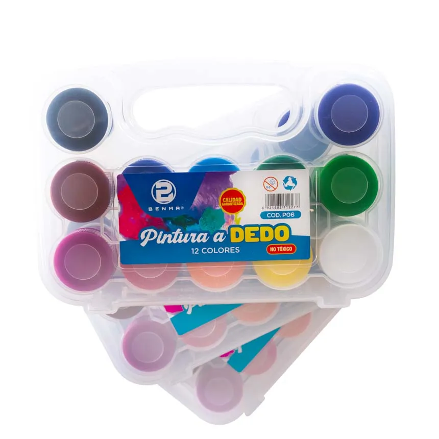 Pintura al dedo BENMA 12 colores en Estuche Rigido