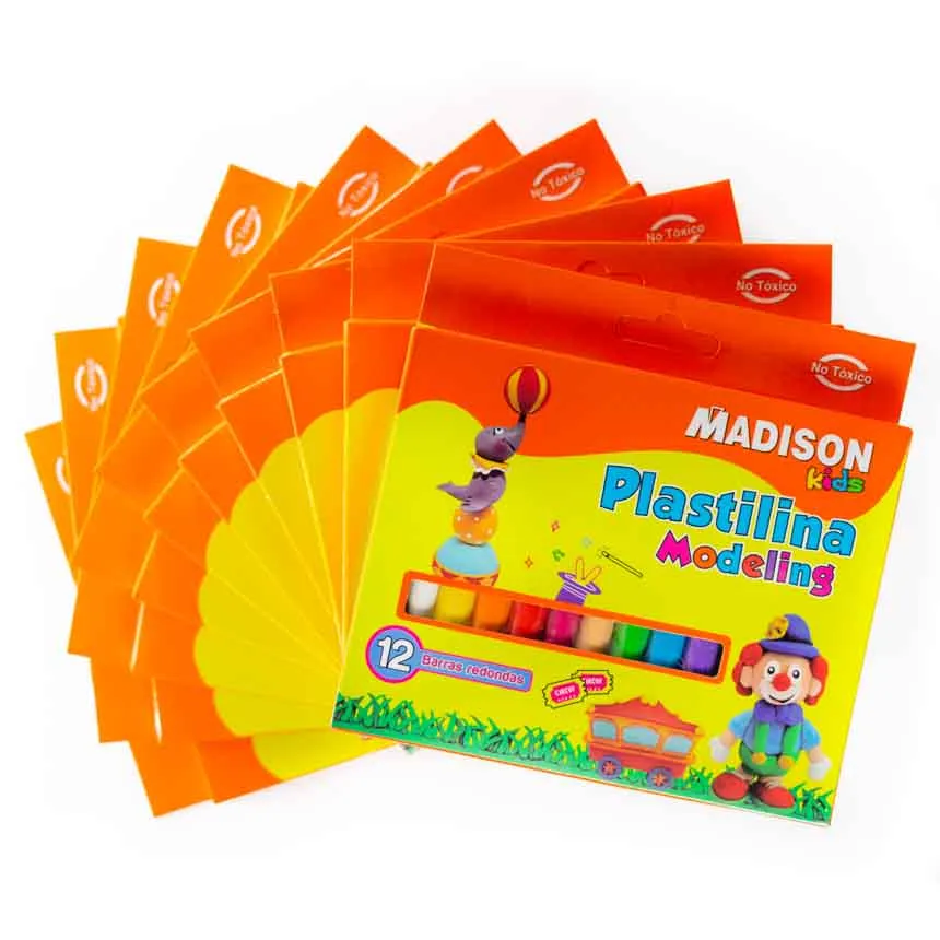 Plastilina Madison Modeling Normal de 12 colores