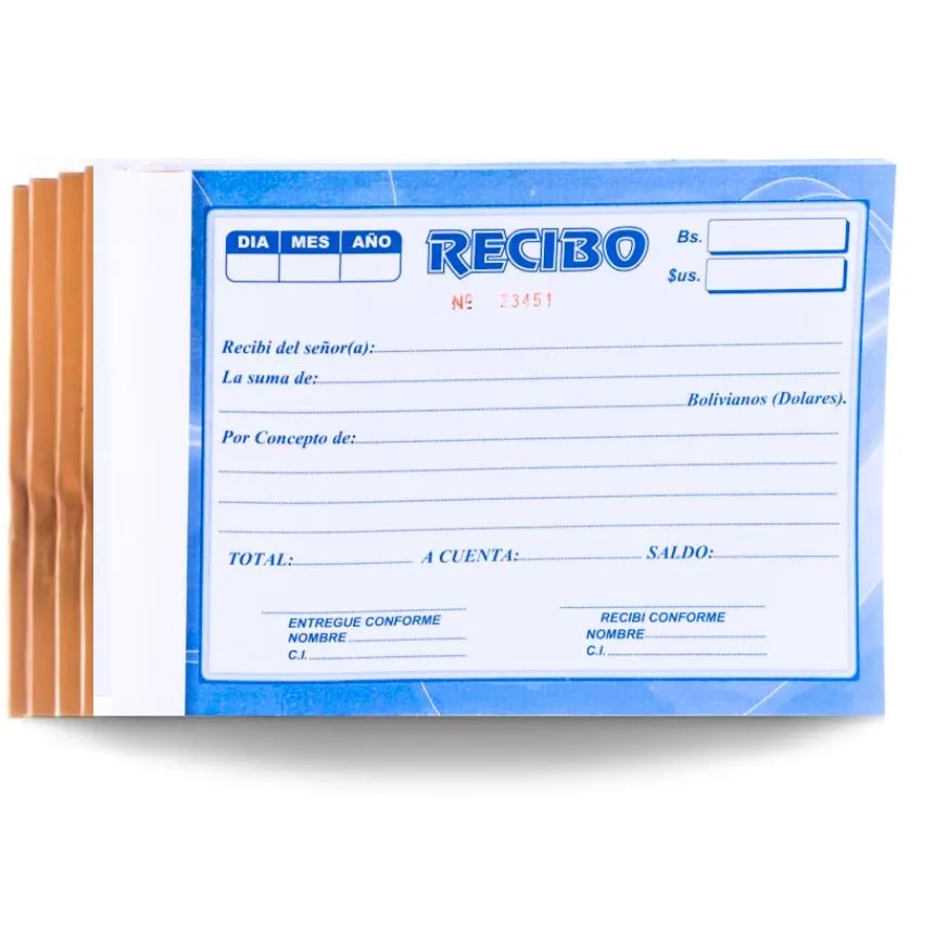 Recibo con Quimico Medio Oficio 10 tacos