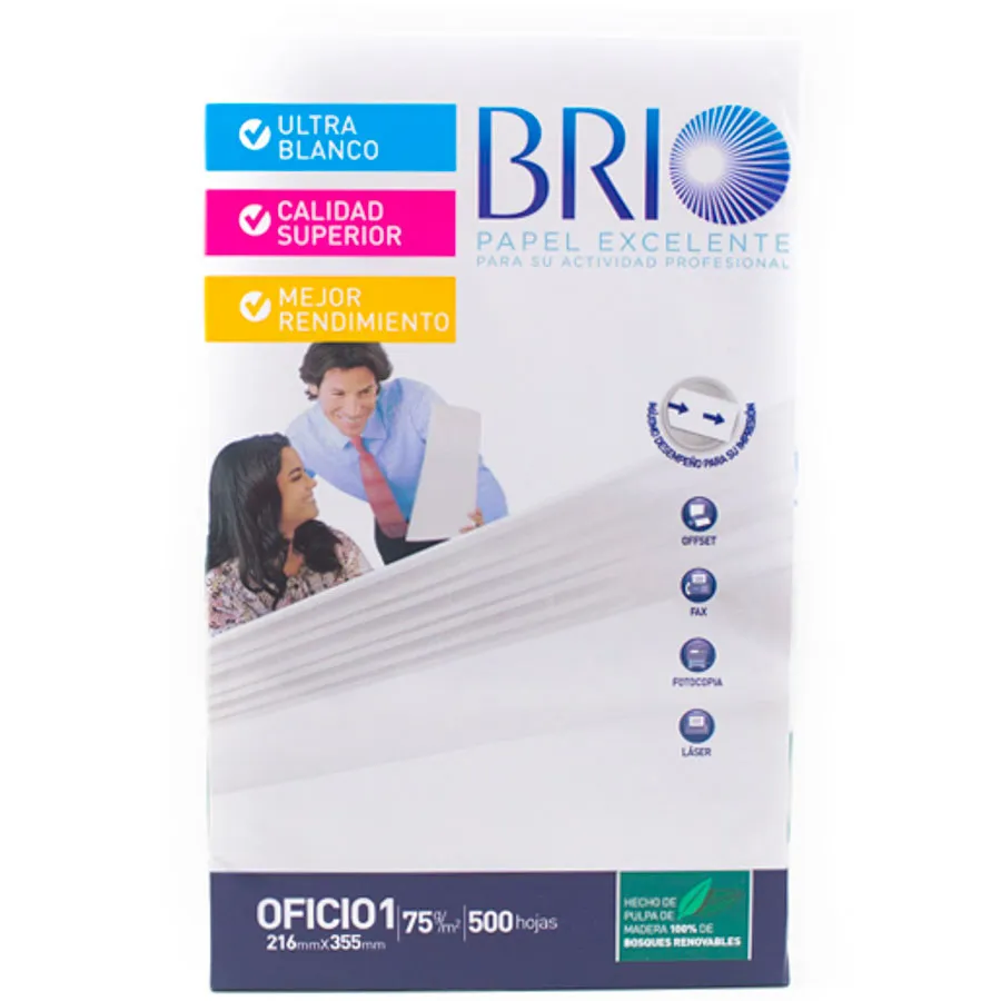 Hojas Bon Brio Oficio 75gr 500h