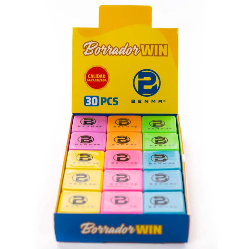 Borrador Benma 30u 4 colores Neones