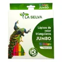 Color largo tiangular JUMBO mina 5mm soft La Selva de 12 colores + tajador
