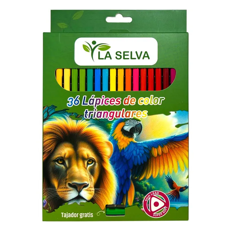 Color largo triangular 4mm La Selva de 36 colores + tajador