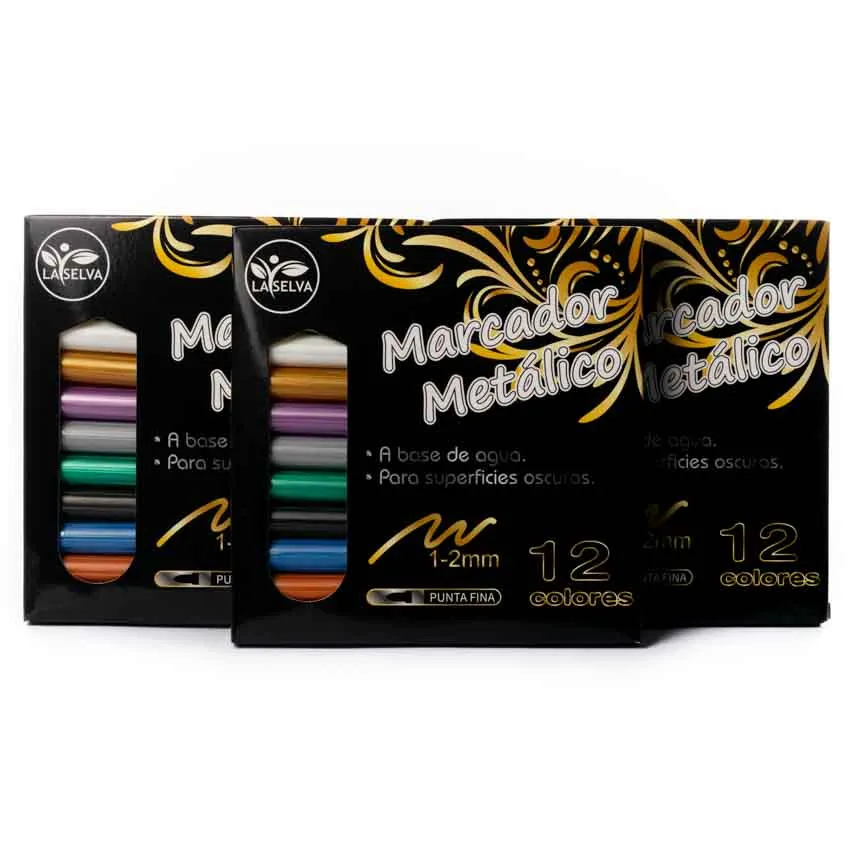 Marcador metalico de Agua La Selva de 12 colores