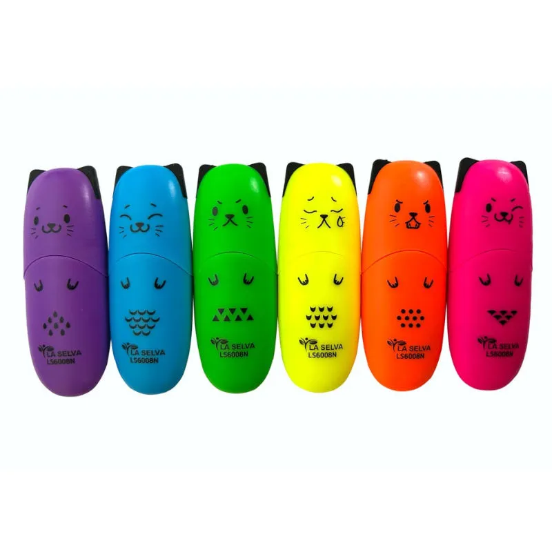 Resaltador de color fluorescente MINI 1-5mm La Selva de 6 colores