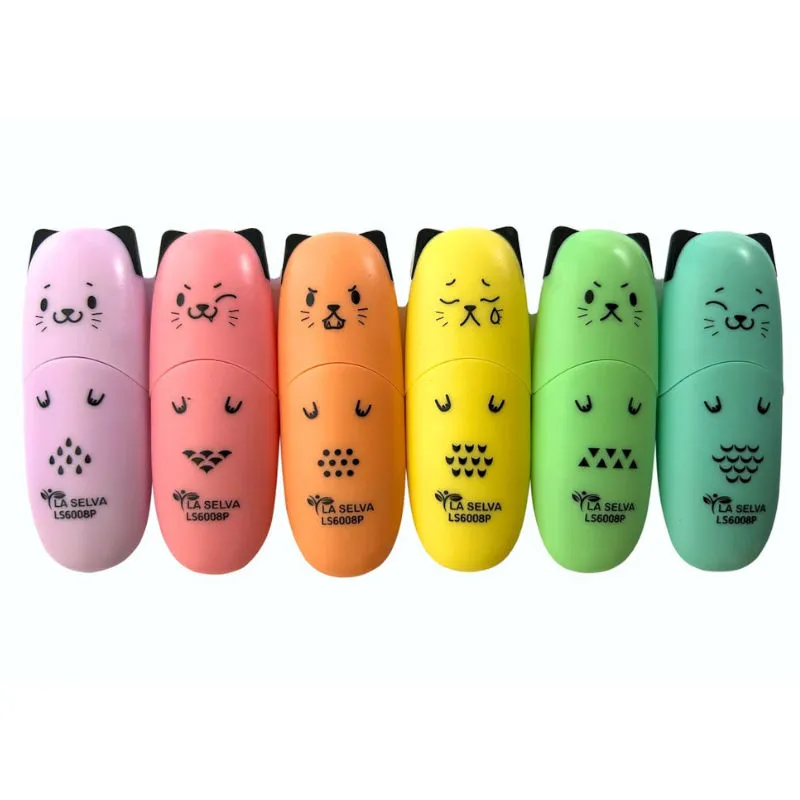 Resaltador de color pastel MINI 1-5mm La Selva de 6 colores