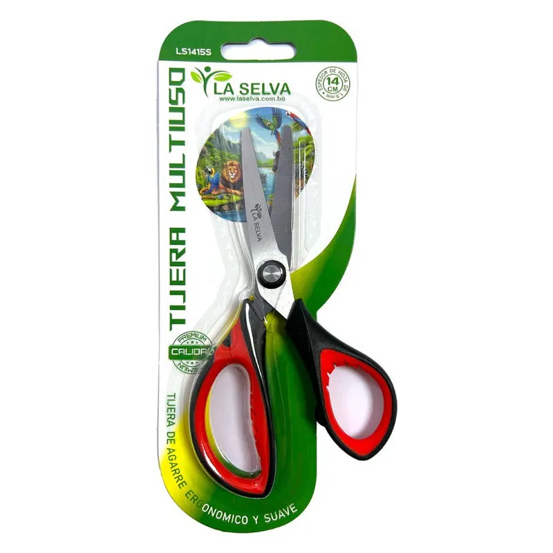 Tijera multiuso ergonomico y suave 14cm La Selva