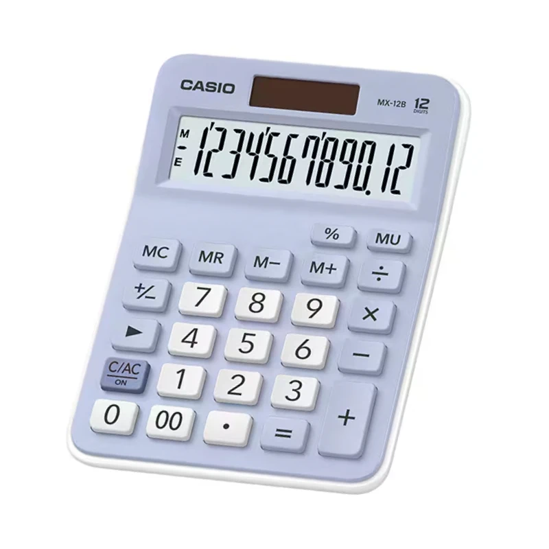 Calculadora CASIO MX-12B comercial de 12 digitos, en difrentes colores