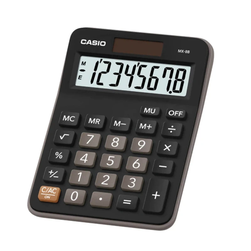Calculadora CASIO MX-8B-W-DC comercial de 8 digitos