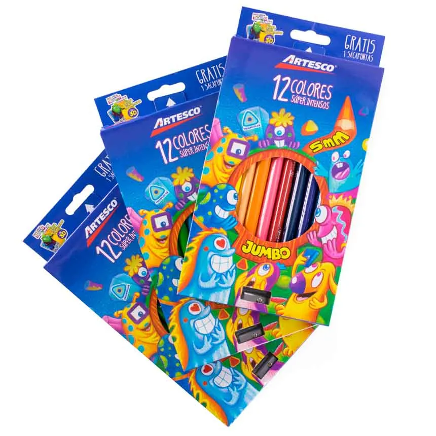 Color Largo JUMBO mina de 5mm Artesco 12 Colores