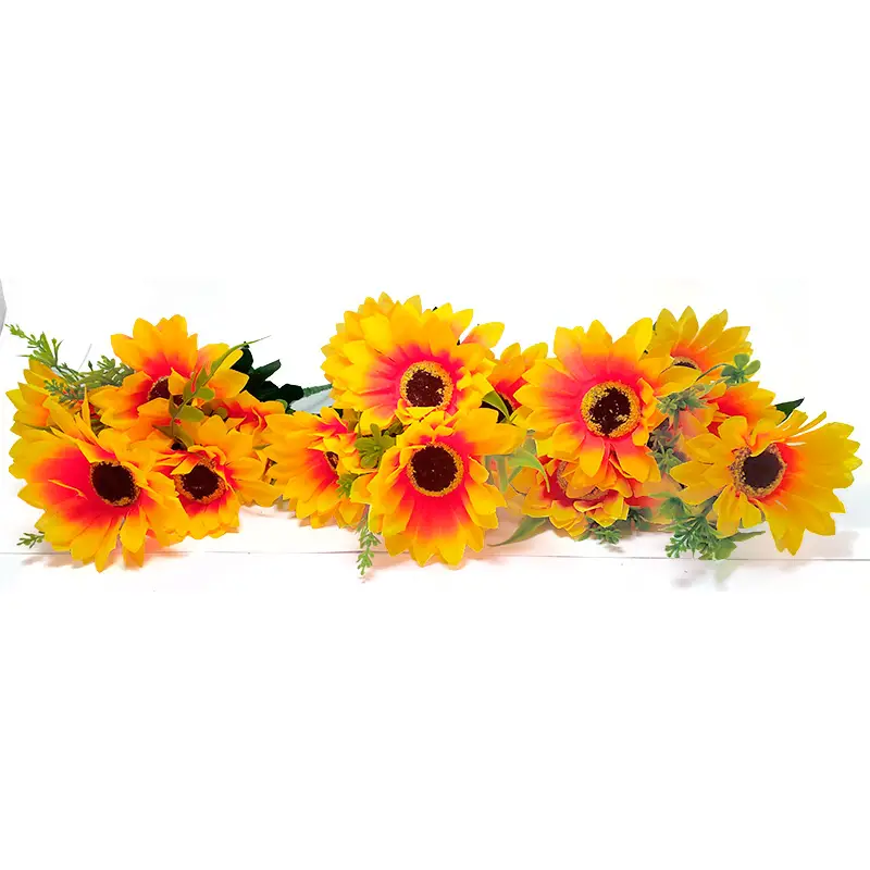 Flor (0408-507) - ramo de 7 girasoles alto=35cm y corola=9cm