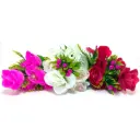 Flor (0408-610) - ramo de 10 rosas con perlas 0408-610, alto 43cm y corola=6cm