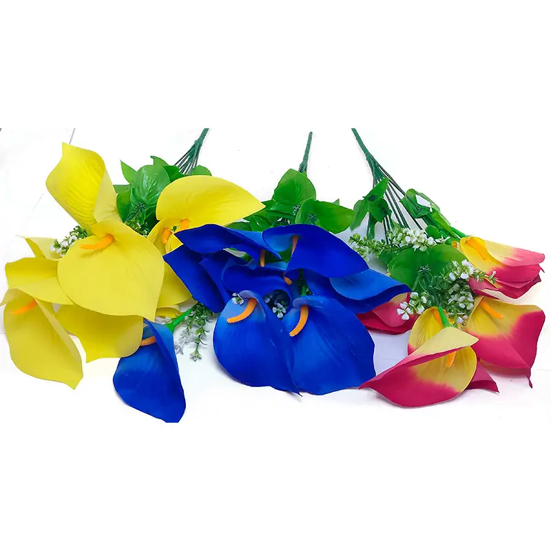 Flor (4320) - ramo de 10 anturios alto=44cm y corola=9cm