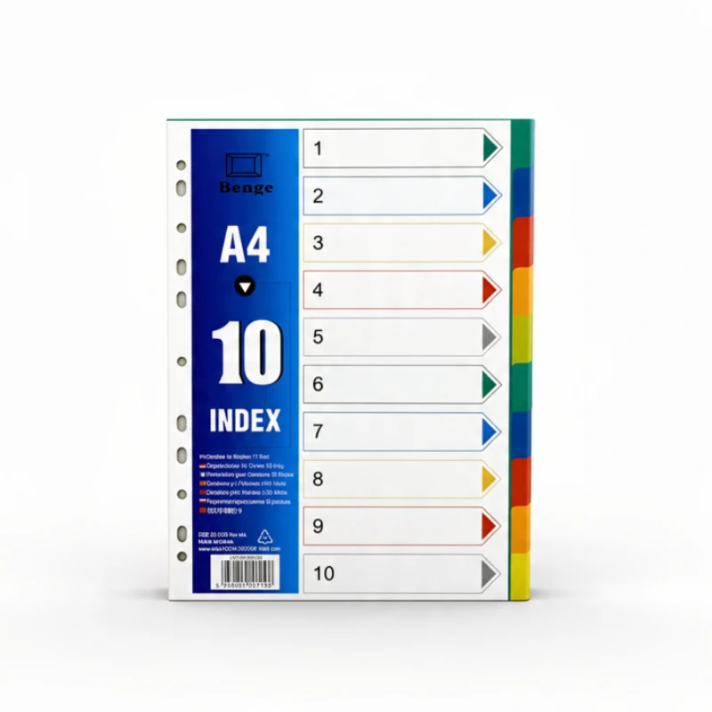 Separador de hojas A4 numerico 1-10 de colores 10pcs
