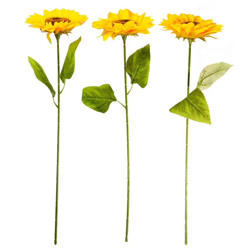 Flor (0227-1A) - Girasol individual tallo gruezo, largo 64 cm, corola 17 cm