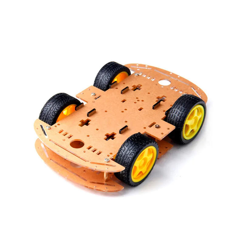 Kid Chasis de 4 Ruedas,4 Motores Reductores,1 Base Acrilico + Conectores