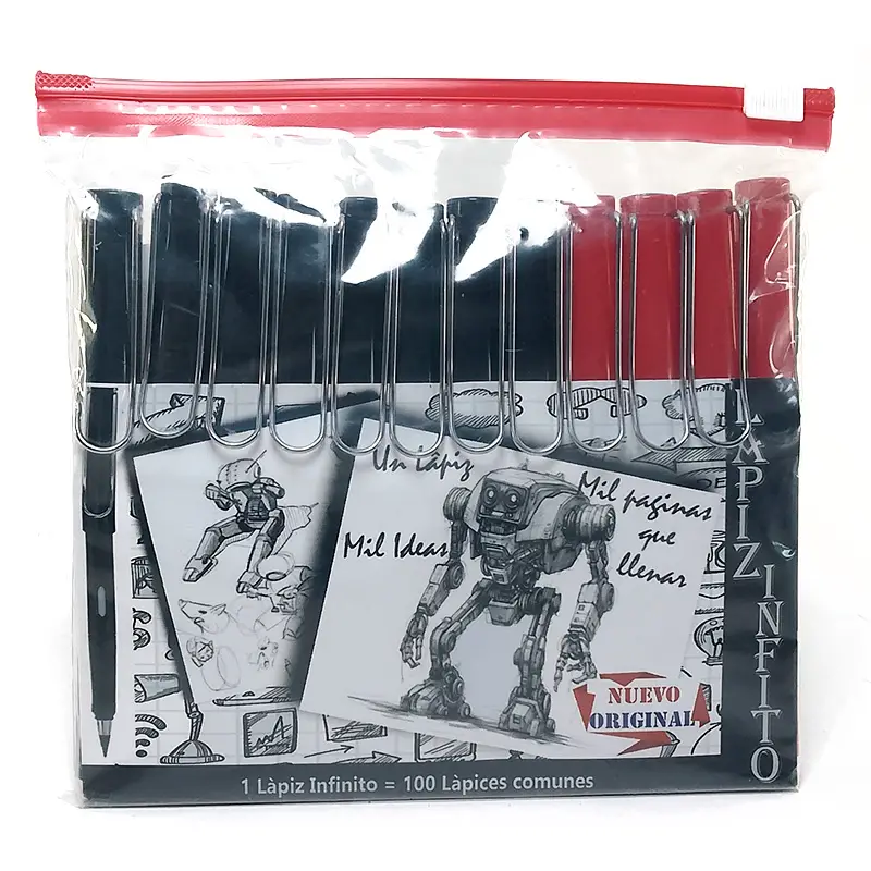 Lapiz infinito 8 negros + 4 rojos 12pcs