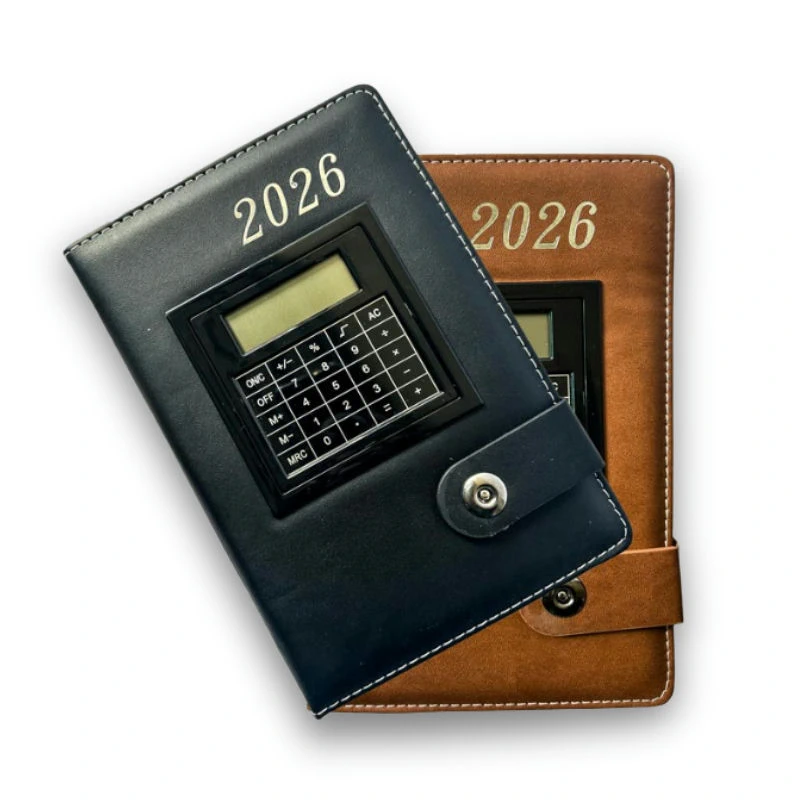 Agenda A5 2026 con calculadora