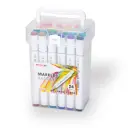 Marcador a base de agua doble punta biselado y redondo 5/1.5mm Zuixua frasco rigido de 24 colores