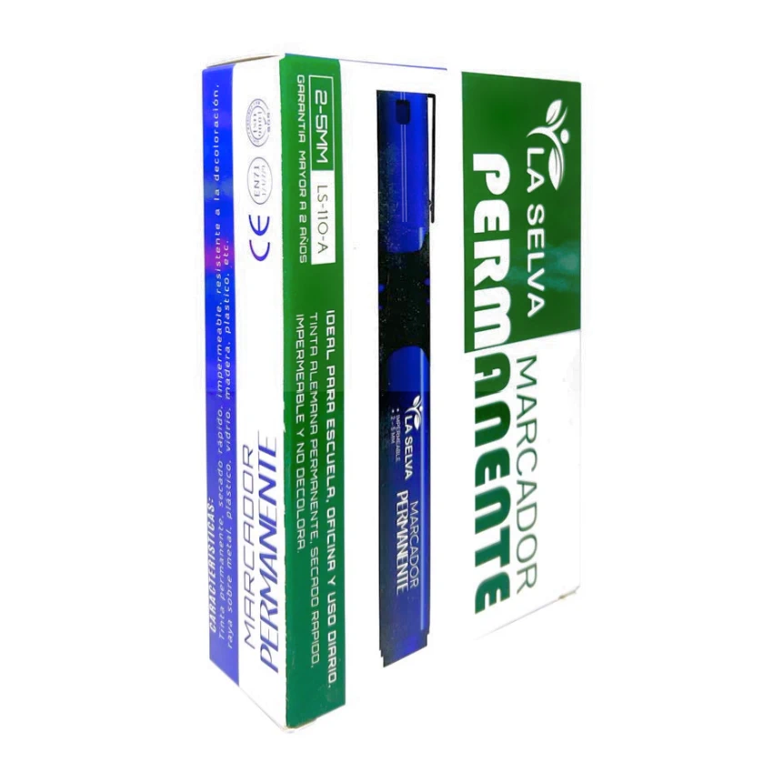 Marcador permanente La Selva ergonómico de 12pcs