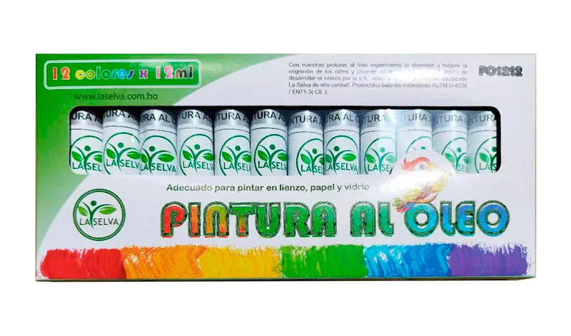 Pintura al oleo blanco de 12ml La Selva 6pcs