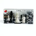 Ajedrez Mediano 2 en 1 ajedrez, dama y naipe cajita negro