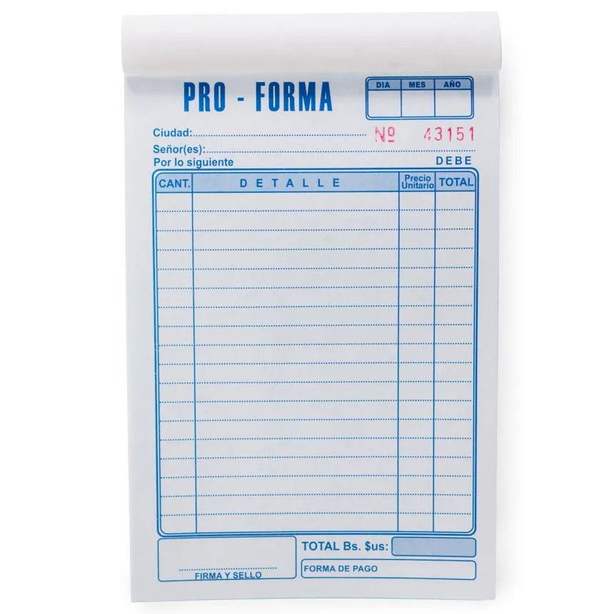 Proforma Medio Oficio con Quimico 10 tacos