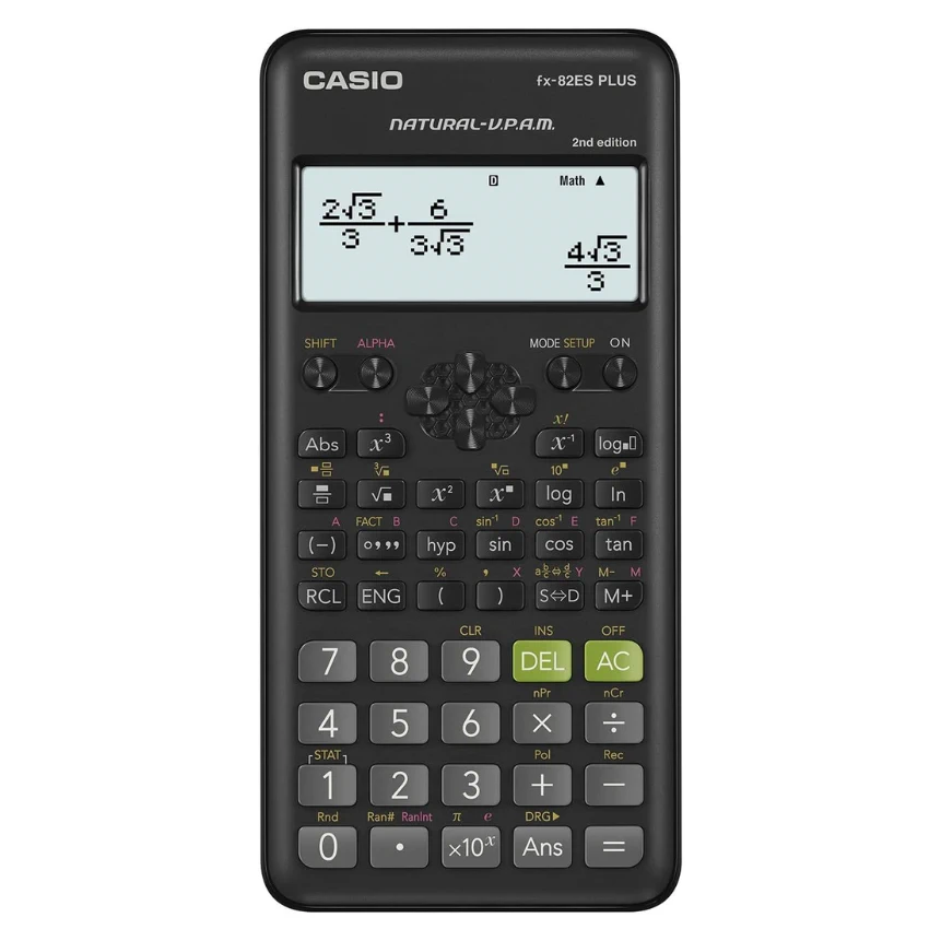 Calculadora Cientifica CASIO FX-82ES PLUS 252 funciones + pila AAA en idioma Ingles 