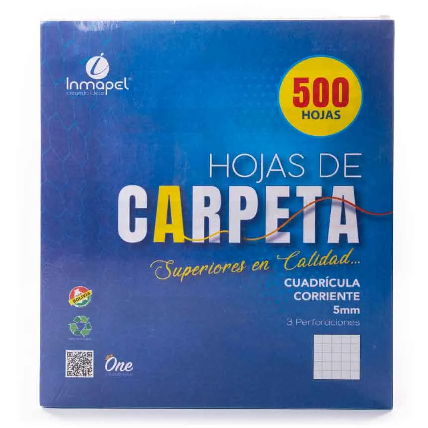 Hojas de carpeta Inmapel cuadro normal 500h