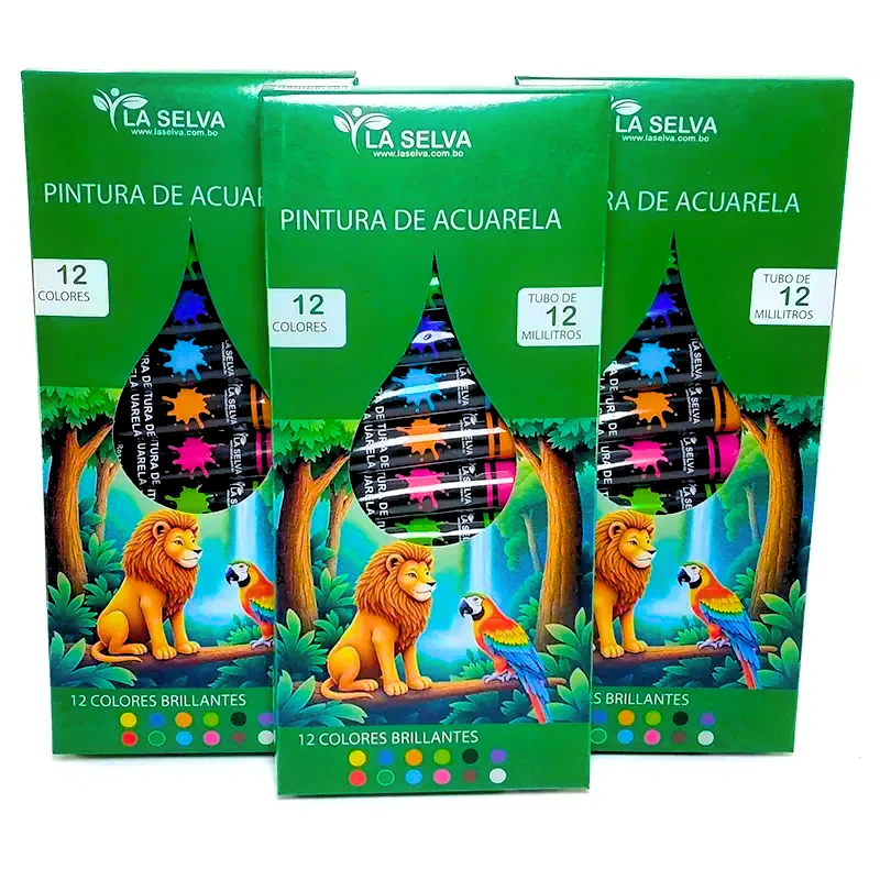 Pintura de acuarela de 12ml La Selva estuche de 12 colores