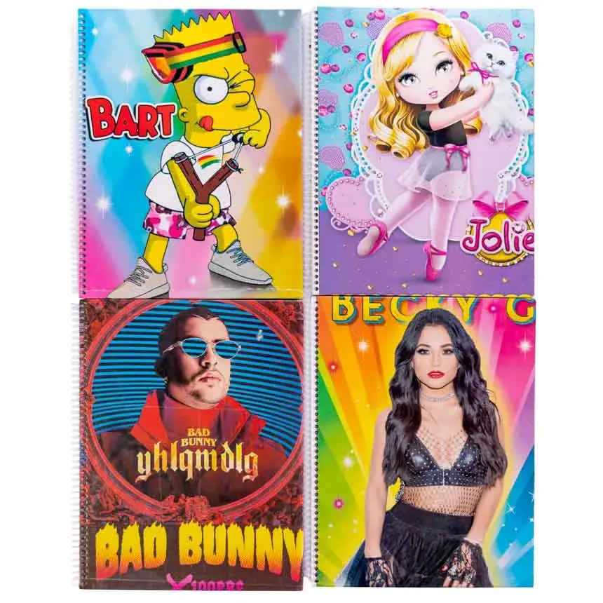 Cuaderno anillado artesanal medio oficio blanco con MARGEN 100h