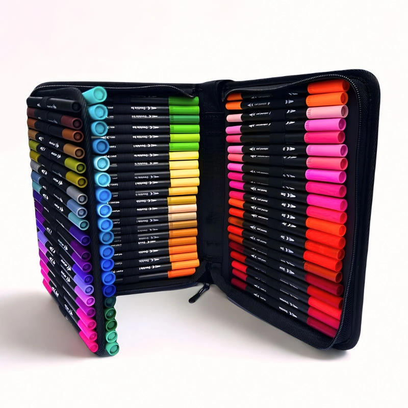 Marcador Dual Tip 1-2mm y punta pincel 80 colores
