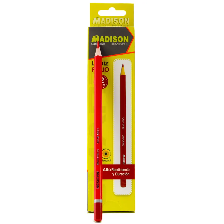 Lapiz Rojo Madison Checking de 12u