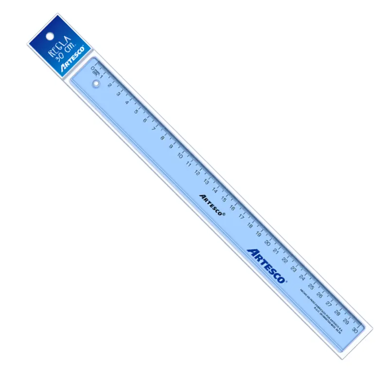 Regla plastico transparente Artesco 30 cm