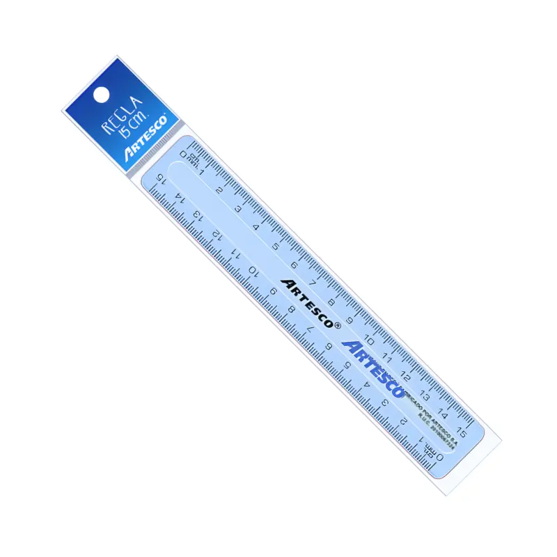 Regla plastico transparente Artesco 15 cm