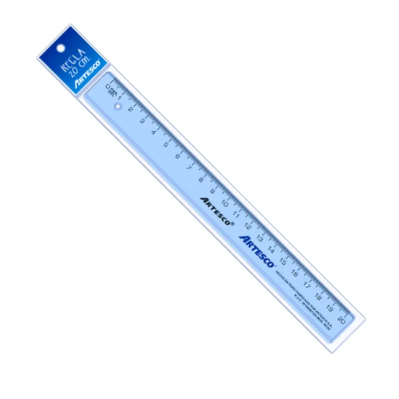 Regla plastico transparente Artesco 20 cm
