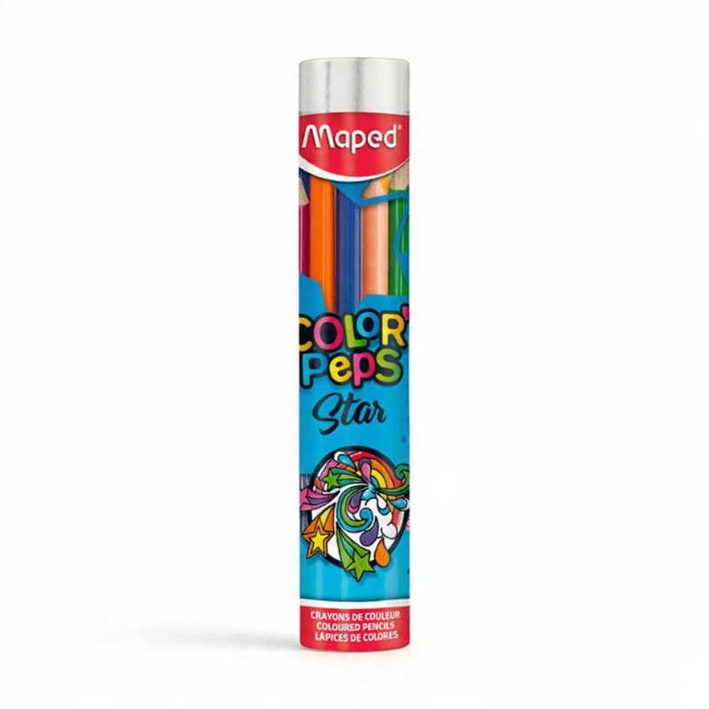 Color largo Maped Peps tubo metalico de 12 colores