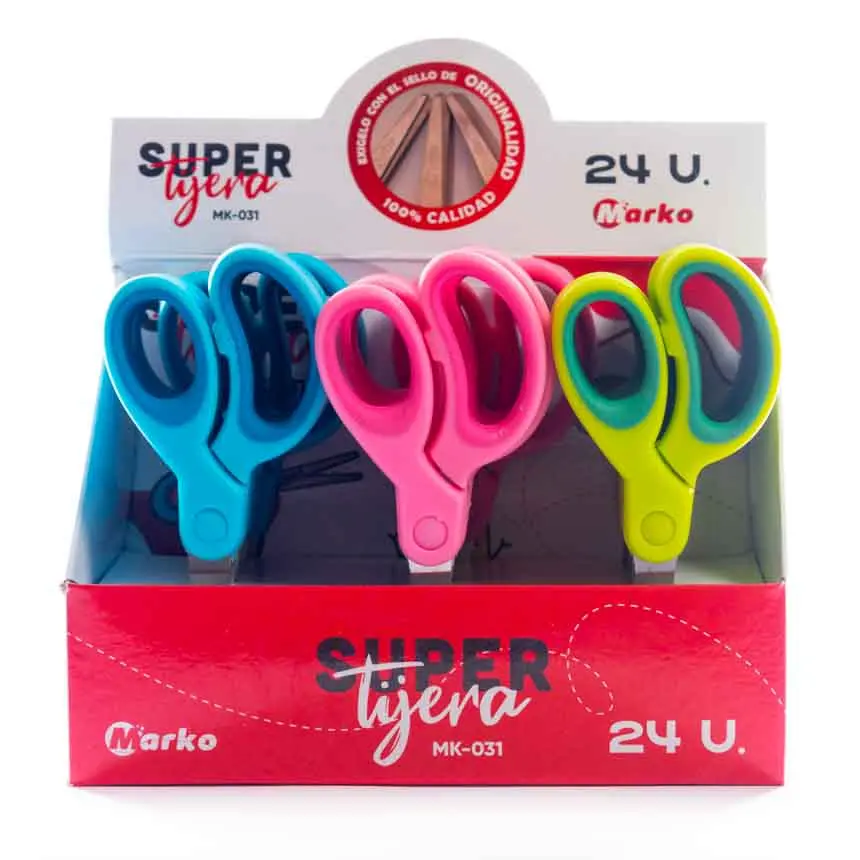 Tijera Escolar Marko Engomado de 24u