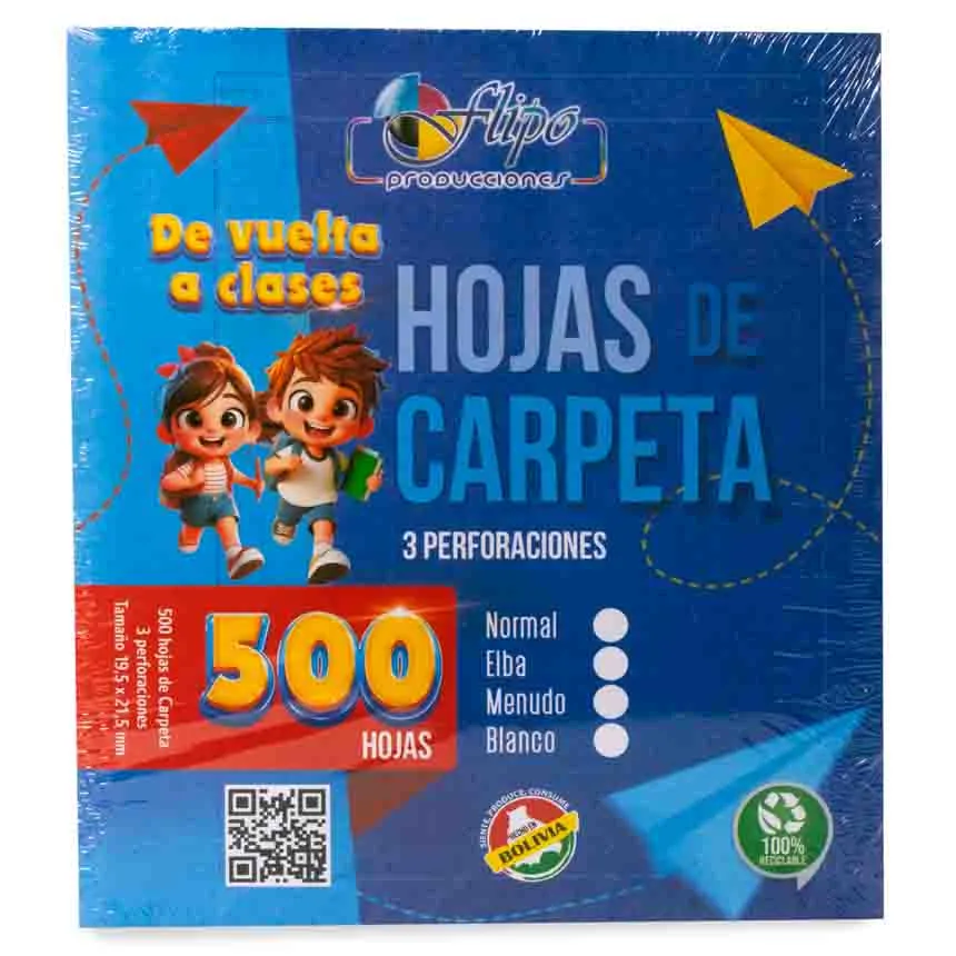 Hojas de carpeta Flipo 500h