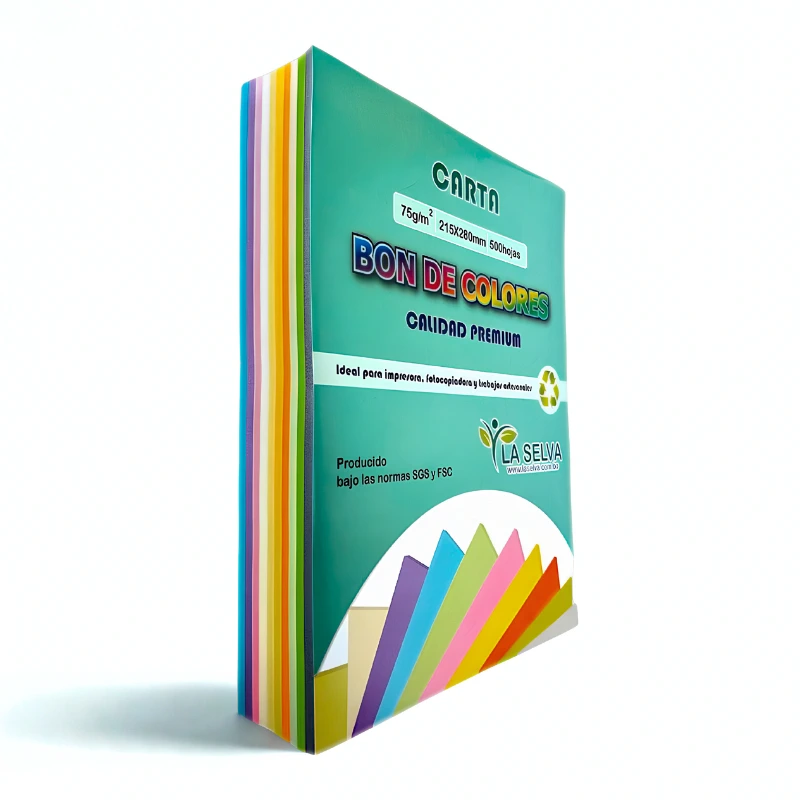 Bon de 10 colores pastel y neones 500 hojas carta La Selva