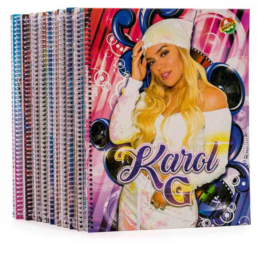 Cuaderno anillado artesanal Carta blanco 100h MARGEN ROJO