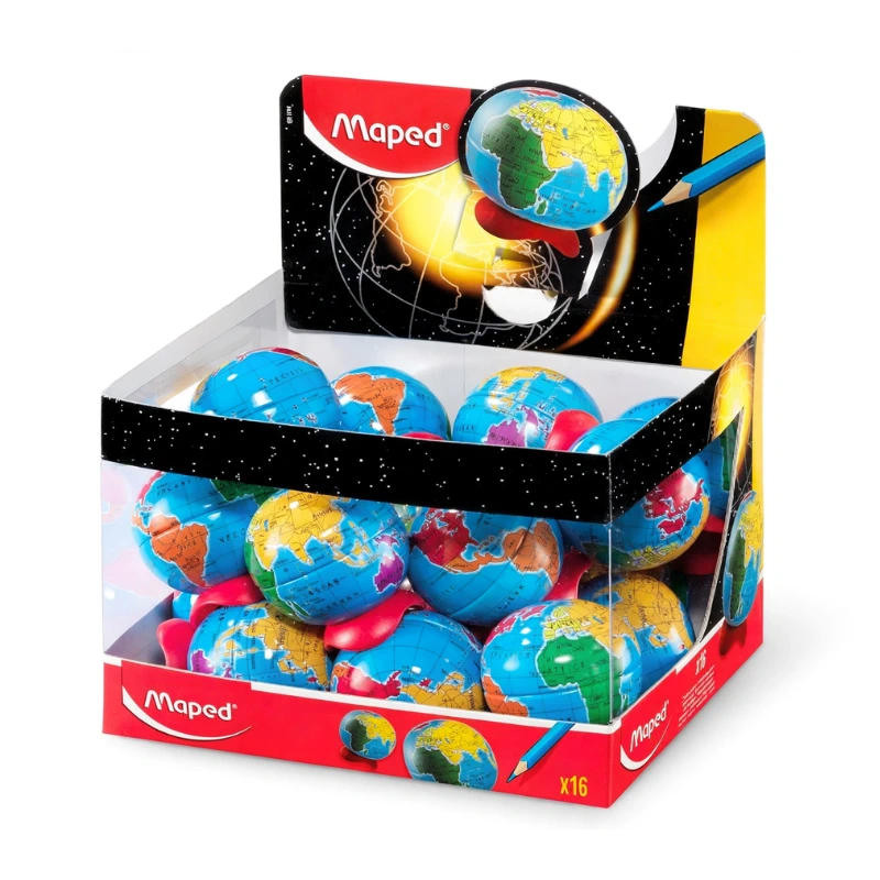 Tajador tipo mapa mundi Maped 16pcs