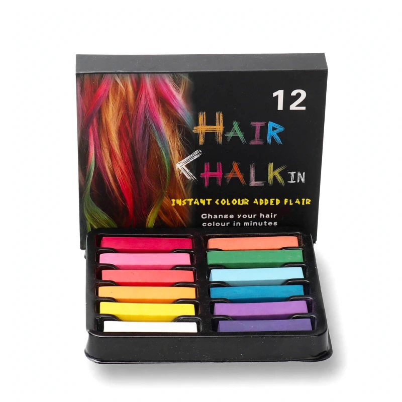  Tiza/tinte para cabello de 12 colores