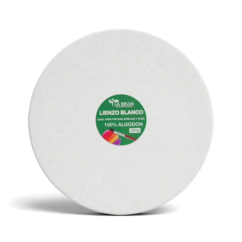 Lienzo redondo 30cm Blanco La Selva 