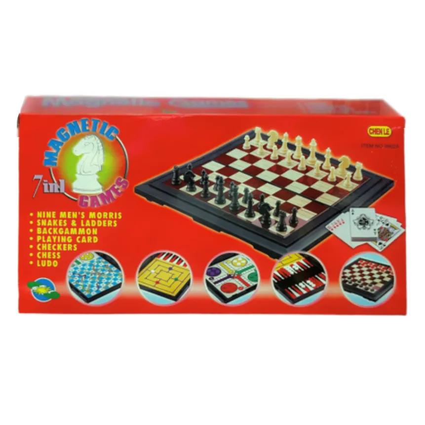 Ajedrez Magnetic Games ludo, damas, ajedrez y naipe 6 en 1