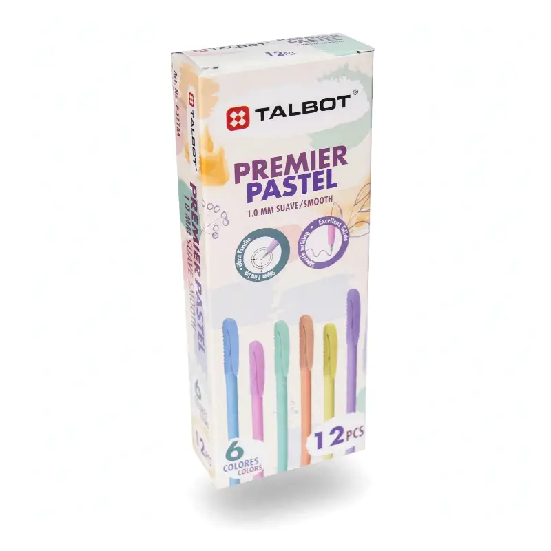 Boligrafo PREMIER 0.5mm 6 colores pastel 12u