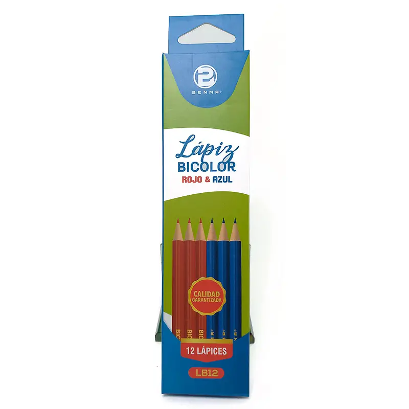 Lapiz Bicolor Azul / Rojo BENMA 12pcs
