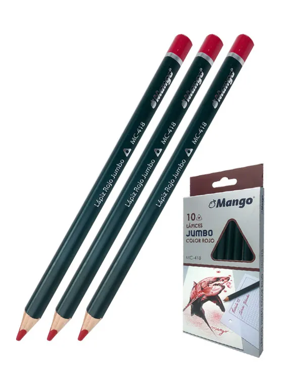 Lapiz Rojo Jumbo MANGO 12pcs